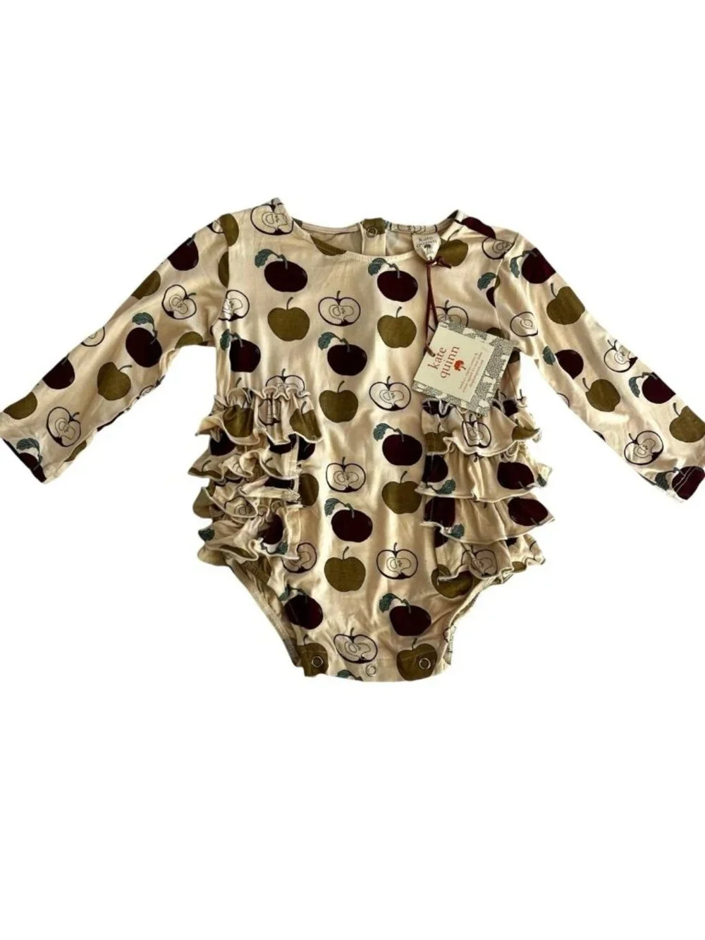Kate Quinn Organics Apple Ruffle Bubble Size 12-18 Months New